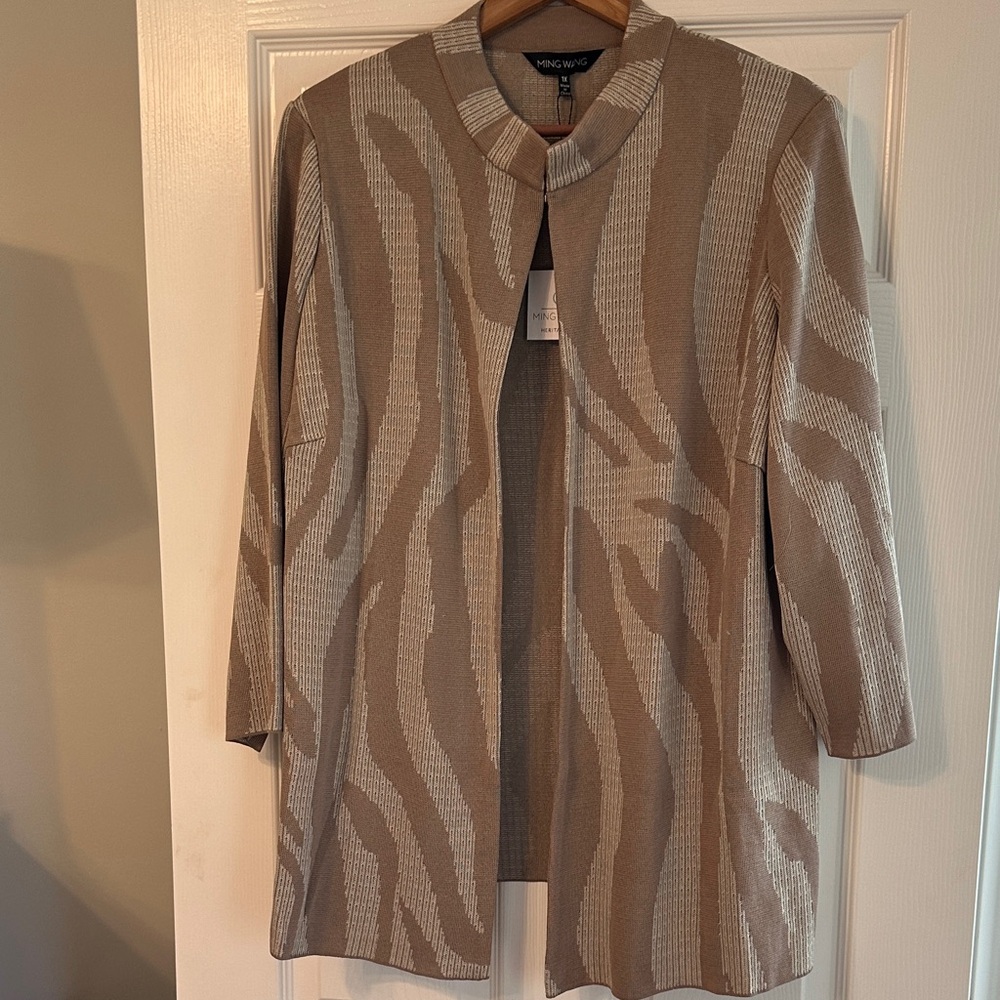 Ming Wang Tan and Cream Heritage Fit Jacket